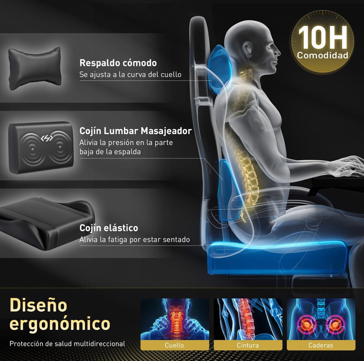 Silla Gaming con Masajeador