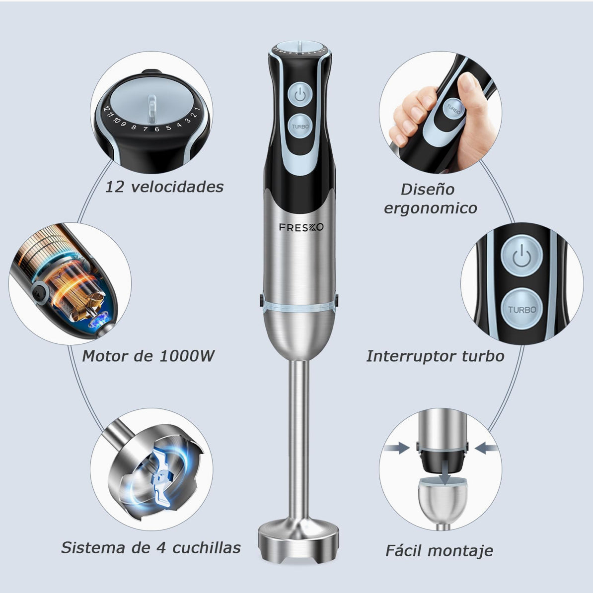 Batidora 1000W MODO TURBO